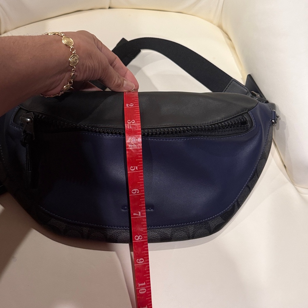 NWT Large Coach Warren Colorblock Leather and Signature Canvas Belt Bag - Picture 4 of 16